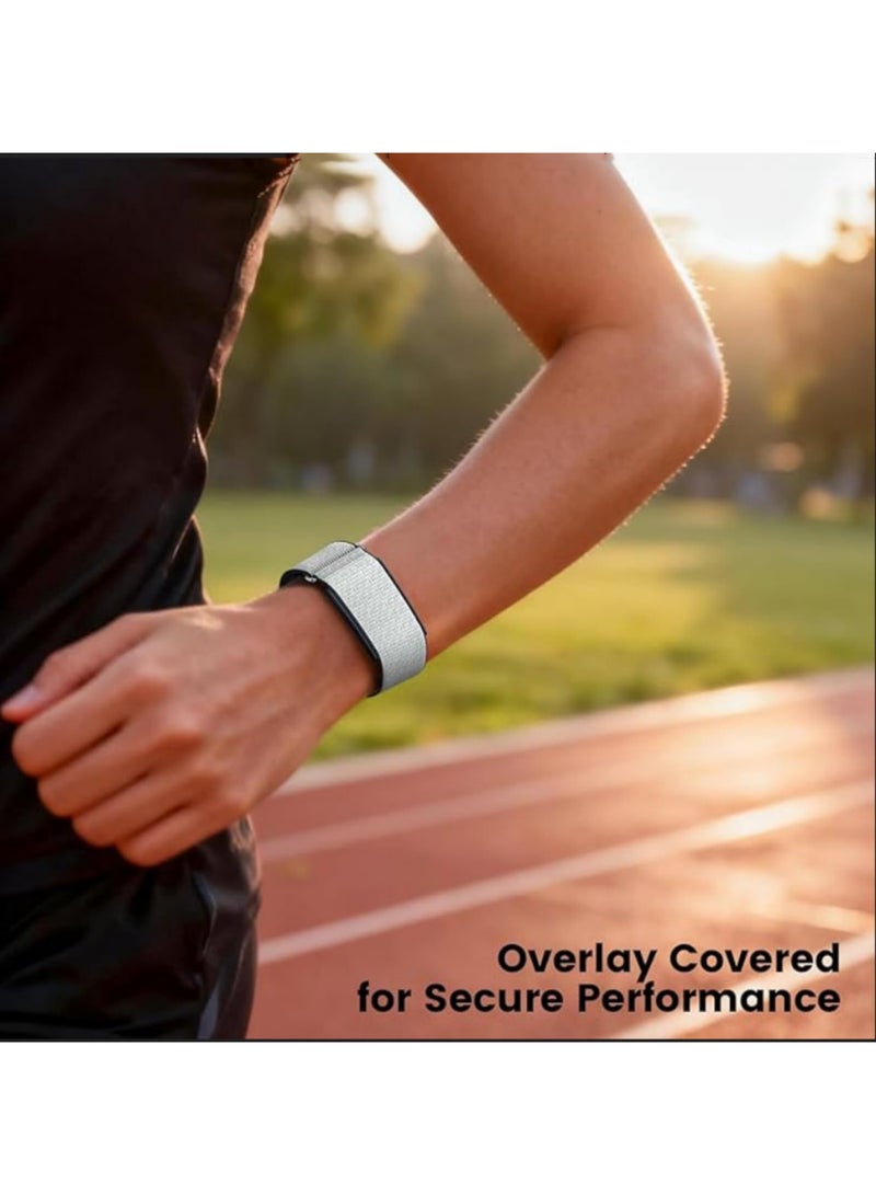 1PCS Nylon Replacement Band Compatible with Amazfit Helio Strap Adjustable Breathable Sport Wristband for Fitness Tracker Comfortable- 25mm Length 280mm Gray - Image 3