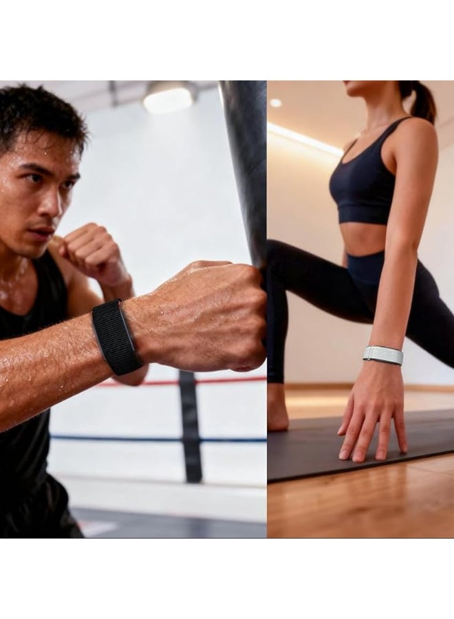 1PCS Nylon Replacement Band Compatible with Amazfit Helio Strap Adjustable Breathable Sport Wristband for Fitness Tracker Comfortable- 25mm Length 280mm Gray - Image 4