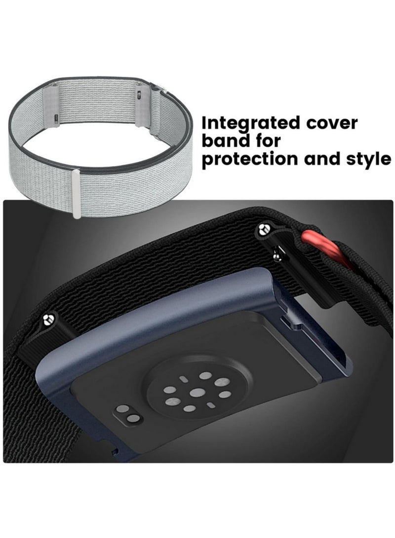 1PCS Nylon Replacement Band Compatible with Amazfit Helio Strap Adjustable Breathable Sport Wristband for Fitness Tracker Comfortable- 25mm Length 280mm Gray - Image 5