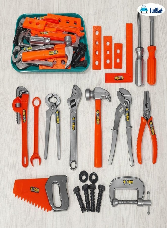 FunBlast Tool Kit Set Toy for Kids – 22 Pcs Little Engineering Workshop Toy Set, Pretend Role Play Toys, DIY Construction Tools Playset for Boys & Girls, Learning Toy for Toddlers (Multicolor) - Image 5
