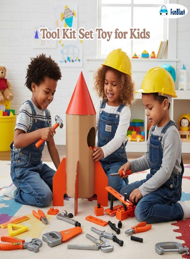 FunBlast Tool Kit Set Toy for Kids – 22 Pcs Little Engineering Workshop Toy Set, Pretend Role Play Toys, DIY Construction Tools Playset for Boys & Girls, Learning Toy for Toddlers (Multicolor) - Image 4