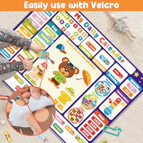 AKAYOK My Daily Calendar Felt Board for Toddlers - Preschool Classroom Calendar & Circle Time Learning Center - Days of The Week for Kids Toddlers Calendar - Image 4