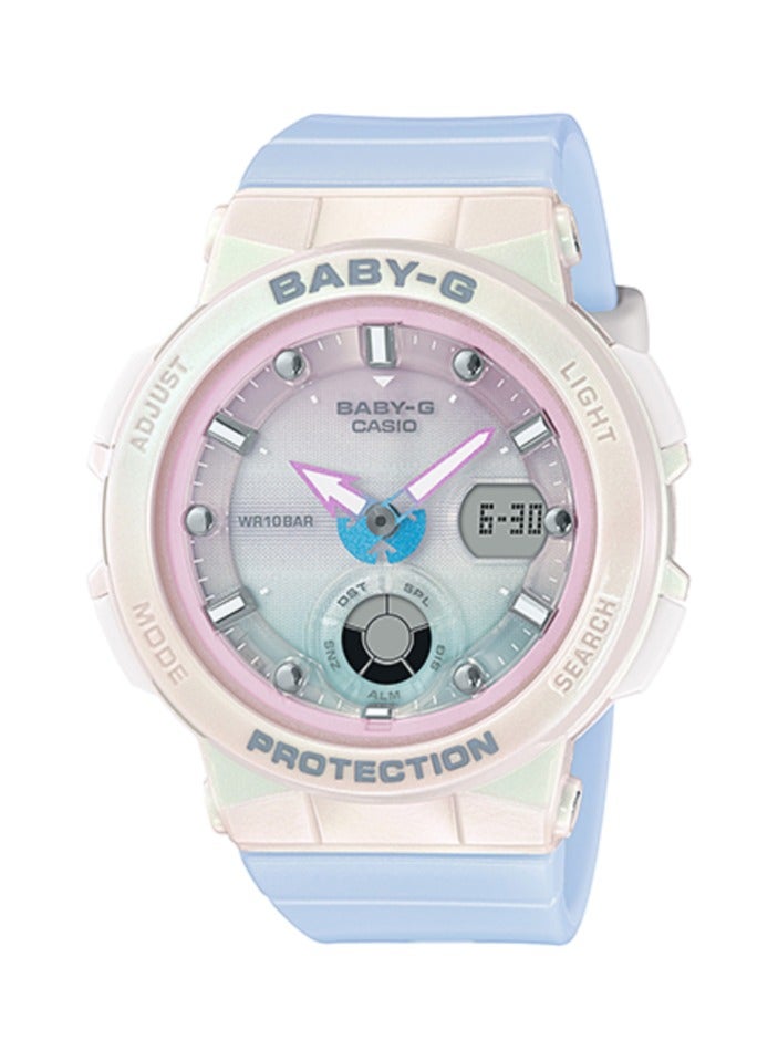 CASIO ساعة كاسيو بيبي-جي التناظرية الرقمية زرقاء من الراتنج للنساء BGA-250-7A3