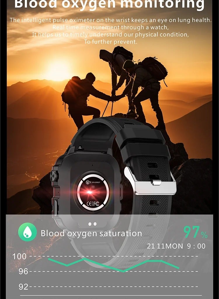 Yezler Sport Smartwatch for Adventure - Waterproof Fitness Tracker, Heart Rate Monitor, Durable Outdoor Watch, Activity Tracker, Step Counter, Calorie Burn Monitor, Rugged Design for Extreme Conditions, Bold Style - Image 4