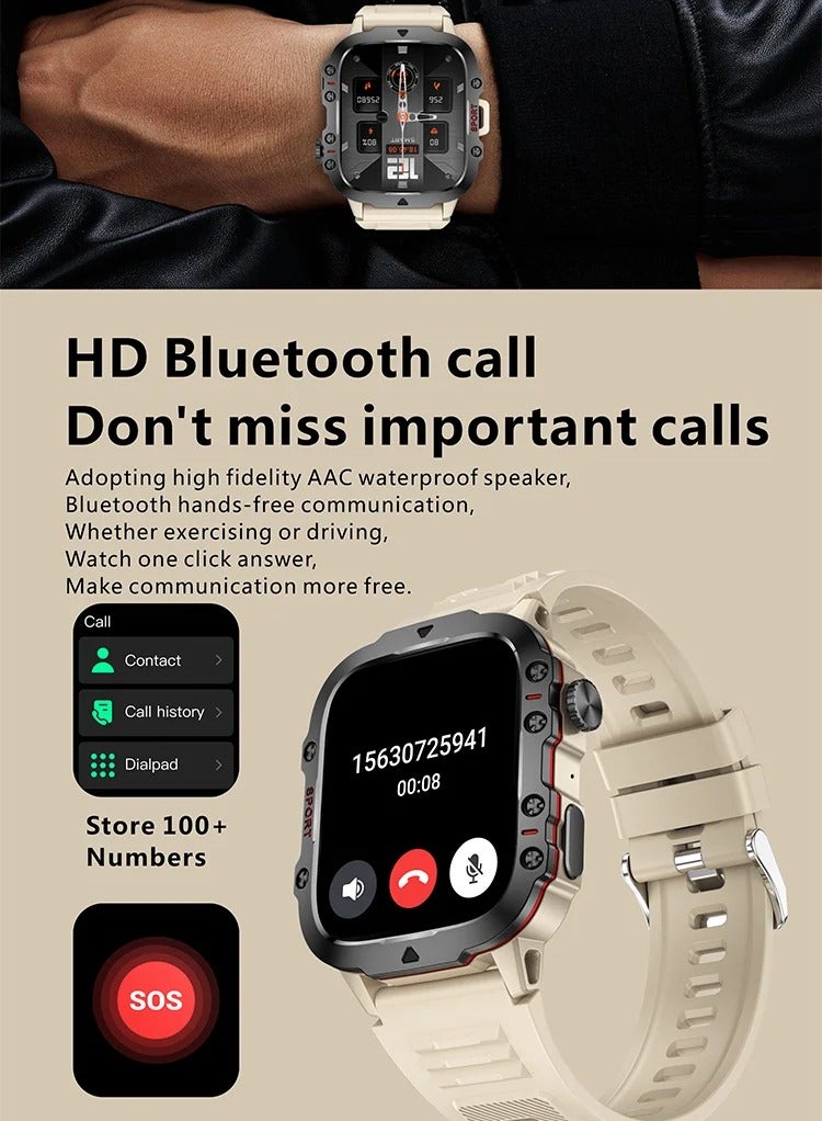 Yezler Sport Smartwatch for Adventure - Waterproof Fitness Tracker, Heart Rate Monitor, Durable Outdoor Watch, Activity Tracker, Step Counter, Calorie Burn Monitor, Rugged Design for Extreme Conditions, Bold Style - Image 2