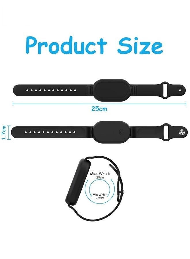 With Silicone Bracelet for Samsung Galaxy Smart Tag 2 - Silicon Protective Case - Adjustable Anti-Lost Watch Band for Toddler Child Protective Case for Backpack, Kids, Elders, Luggage, Pets - Black - Image 2