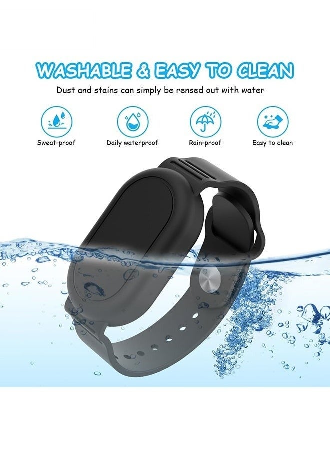 With Silicone Bracelet for Samsung Galaxy Smart Tag 2 - Silicon Protective Case - Adjustable Anti-Lost Watch Band for Toddler Child Protective Case for Backpack, Kids, Elders, Luggage, Pets - Black - Image 3