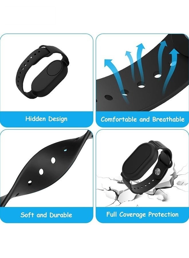 With Silicone Bracelet for Samsung Galaxy Smart Tag 2 - Silicon Protective Case - Adjustable Anti-Lost Watch Band for Toddler Child Protective Case for Backpack, Kids, Elders, Luggage, Pets - Black - Image 4