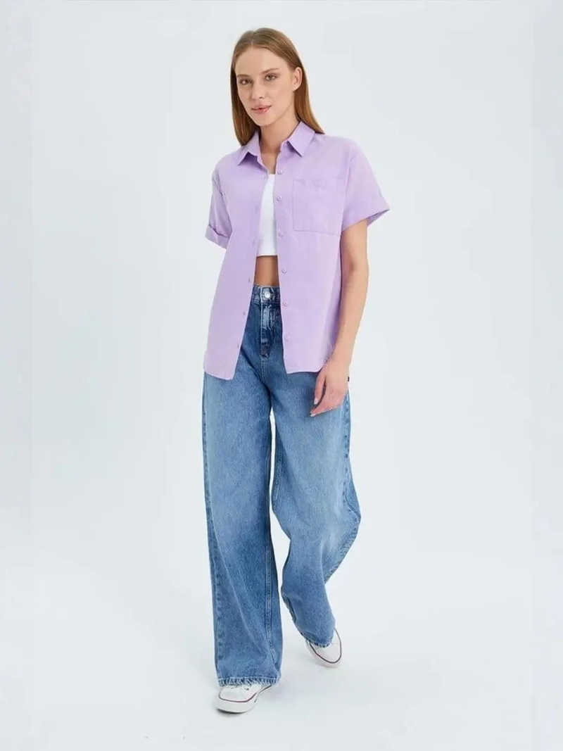 MixRay MIXRAY Short Sleeve Shirt with Pockets