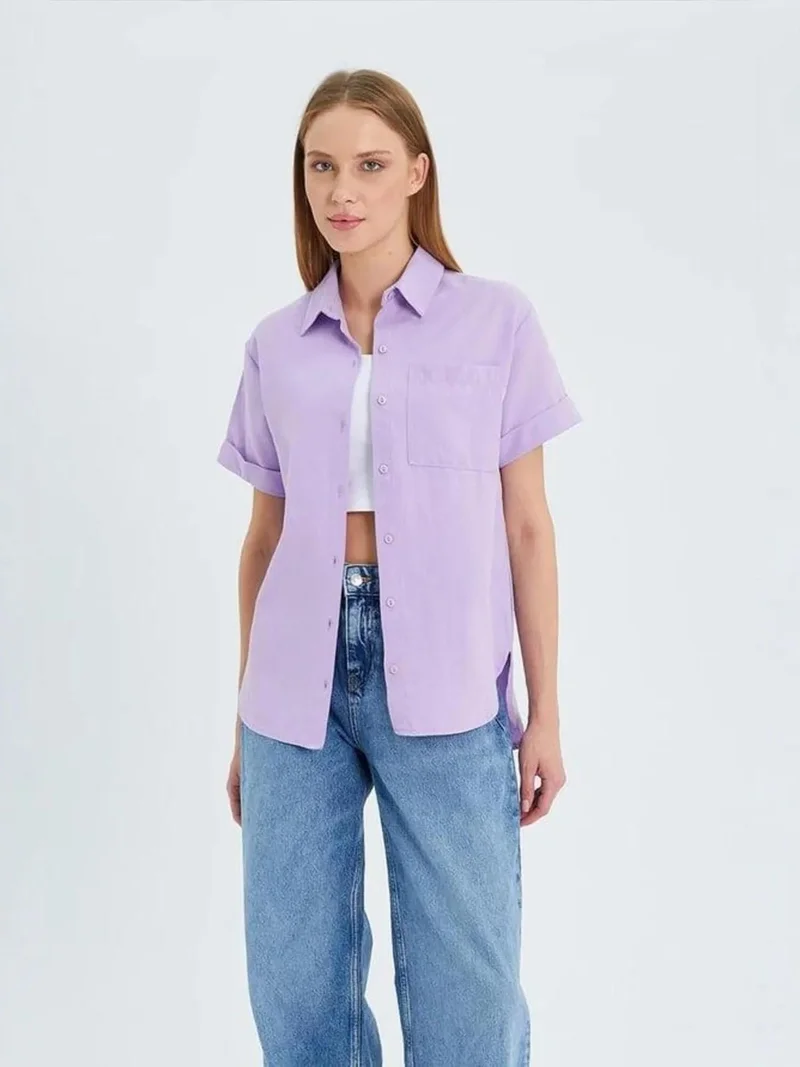 MixRay MIXRAY Short Sleeve Shirt with Pockets