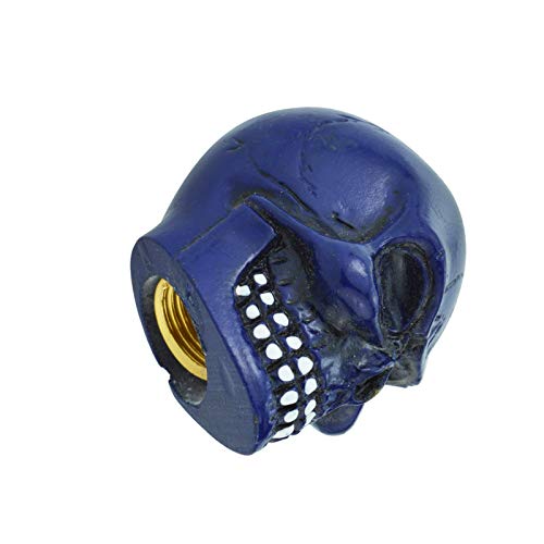Lunsom Skull Air Valve Cap Resin Valves Cover Caps Car Wheel Tire Stem Covers Accessories Fit Most Vehicle, Cars, Bike, Motorcycle,Truck (4PCS, Blue) - Image 2