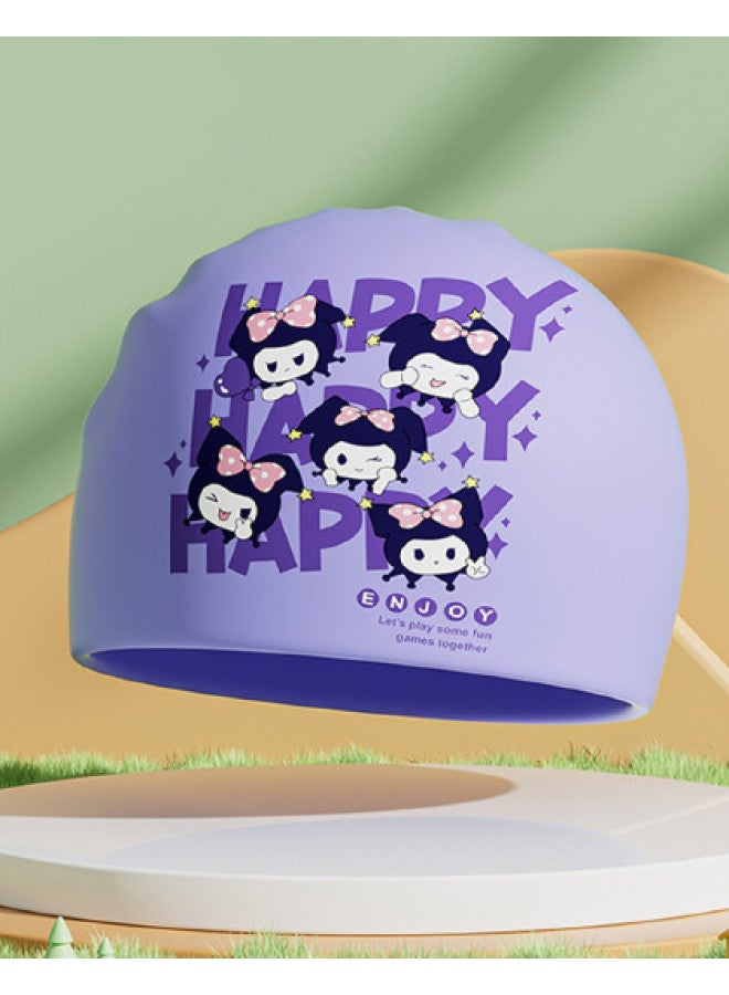 YouYou Children's Swimming Cap Cartoon Cute Non-tightening Head Girls Boys Baby Silicone Professional Swimming Cap - Image 1