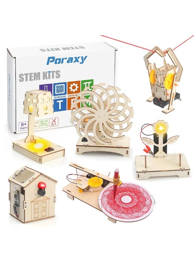 Poraxy 6 in 1 STEM Toys for Kids Ages 812 STEM Kits 3D Wooden Puzzles Educational Science Projects Building Model Kits Birthday Gifts for Boys and Girls Ages 7 8 9 10 11 12 13 Years Old - Image 5
