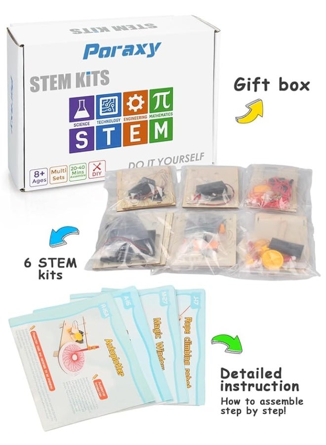 Poraxy 6 in 1 STEM Toys for Kids Ages 812 STEM Kits 3D Wooden Puzzles Educational Science Projects Building Model Kits Birthday Gifts for Boys and Girls Ages 7 8 9 10 11 12 13 Years Old - Image 4