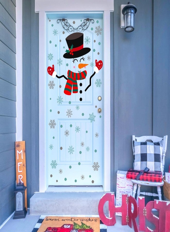 Zhanmai 12 Sheets Christmas Stickers Large Snowman Door Decals Removable Snowflake Decals for Winter Xmas Wall, Window, Home, Room, Refrigerator, Bedroom, Fridge - Image 5