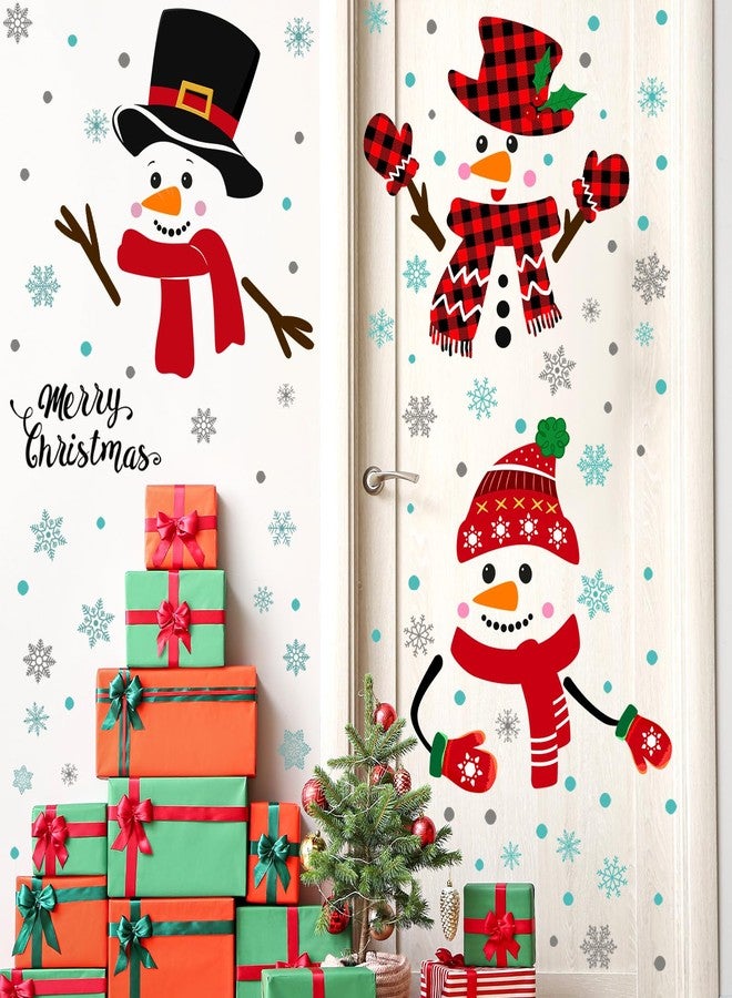 Zhanmai 12 Sheets Christmas Stickers Large Snowman Door Decals Removable Snowflake Decals for Winter Xmas Wall, Window, Home, Room, Refrigerator, Bedroom, Fridge - Image 3