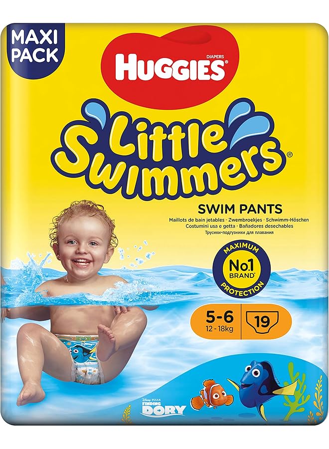 HUGGIES Little Swimmers Swim Nappies Size 5 6 76 Baby Swim Nappies (4 Packs Of 19 Pants) Swimming Nappies Protect Without Swelling Tear Sides For Easy Removal - Image 2