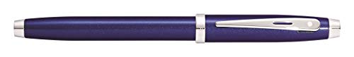 Sheaffer 100 Glossy Blue Lacquer Fountain Pen with Polished Chrome Trim and Medium Nib - Image 3