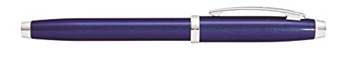 Sheaffer 100 Glossy Blue Lacquer Fountain Pen with Polished Chrome Trim and Medium Nib - Image 4