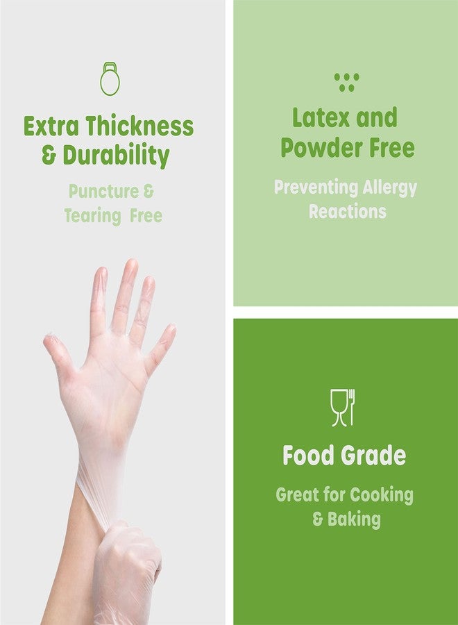 Comfy Package Disposable Vinyl Gloves - Clear, Latex-Free, Powder-Free, BPA-Free - Safe for Food Handling, Cooking & Cleaning (100, Large) - Image 3