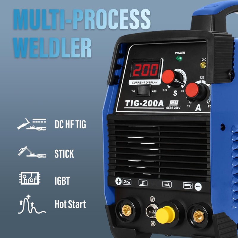 S7 TIG Welder With Gas/Gasless, S7 110V/220V 200 Amp 3-in-1 Welding Machine, ARC/DC TIG/Pulse TIG,Use 3/32 Tungsten Welding Rod - Image 3