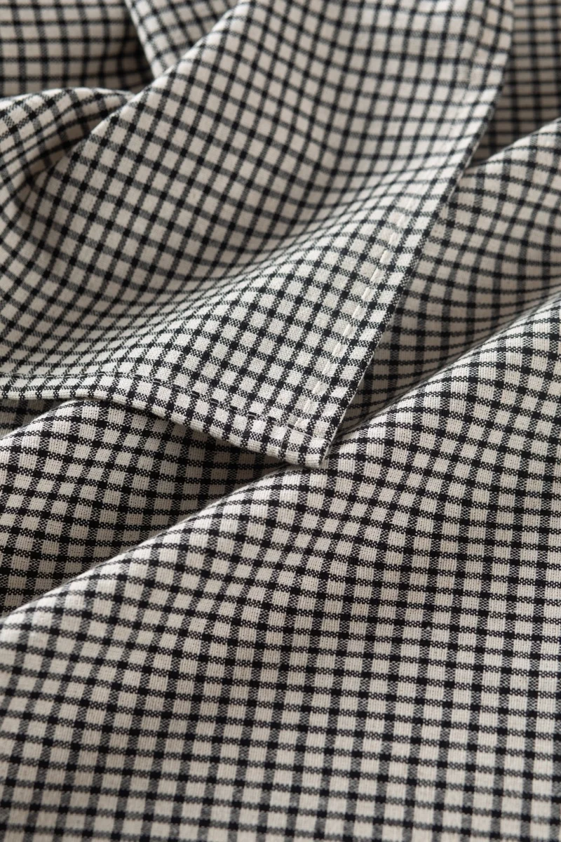ويلستيل Arya | Linen Piti Checkered Black Runner - Picnic Blanket 40 x 150