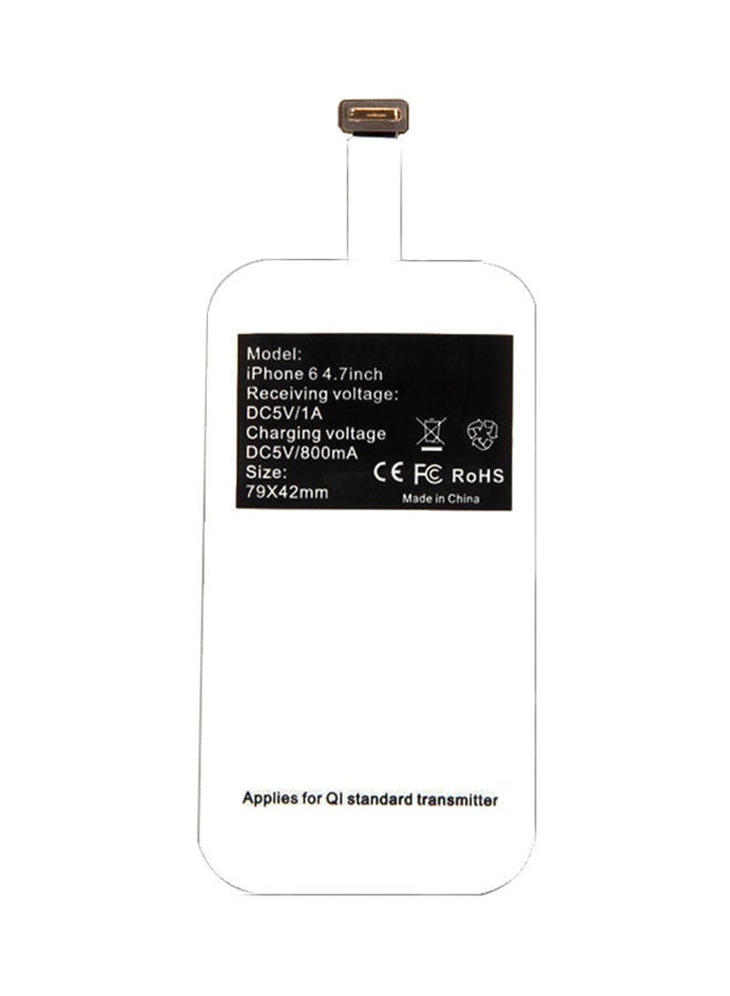 NIBEMINENT Wireless Charger Receiver Pad For Apple iPhone 6/iPhone 6s/iPhone 5 White  - Image 1