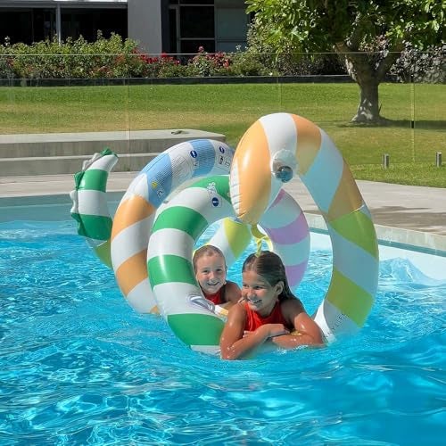 SUNNYLiFE Poolside Sorbet Stripe Giant Inflatable Noodle - Image 4