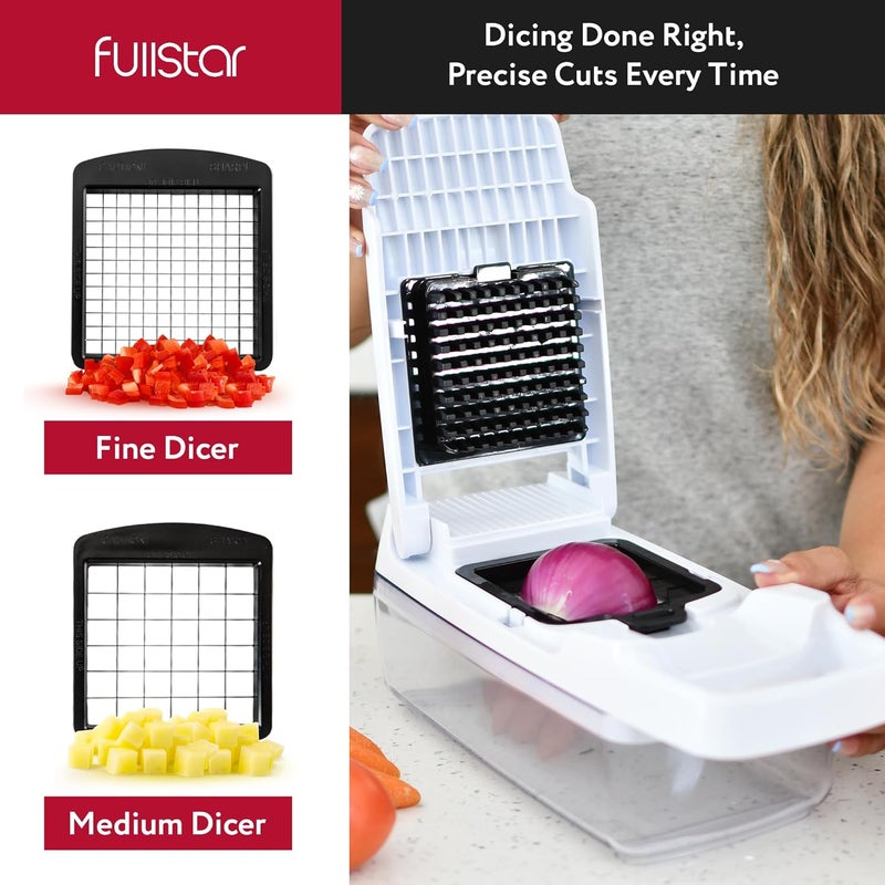 FULL STAR Vegetable Chopper & Mandoline Slicer for Kitchen - Food Chopper with Container, Cheese Grater, Home Essentials & Kitchen Gadgets (Lite - 9 in 1) - Image 3