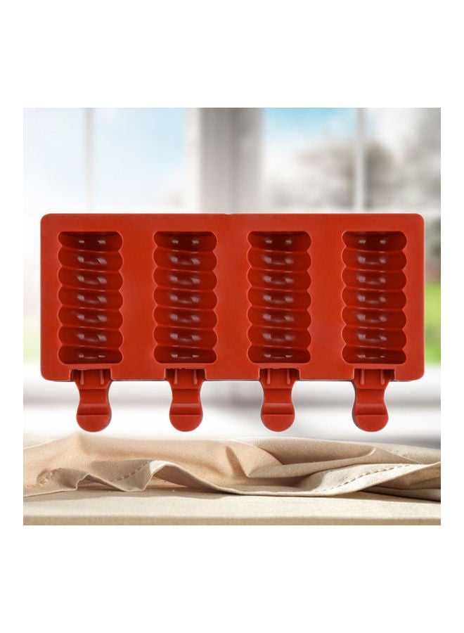 NIBEMINENT 4-Cavity Silicone Ice Cream Mold Brown 19.5x11.3x2.3cm - Image 2