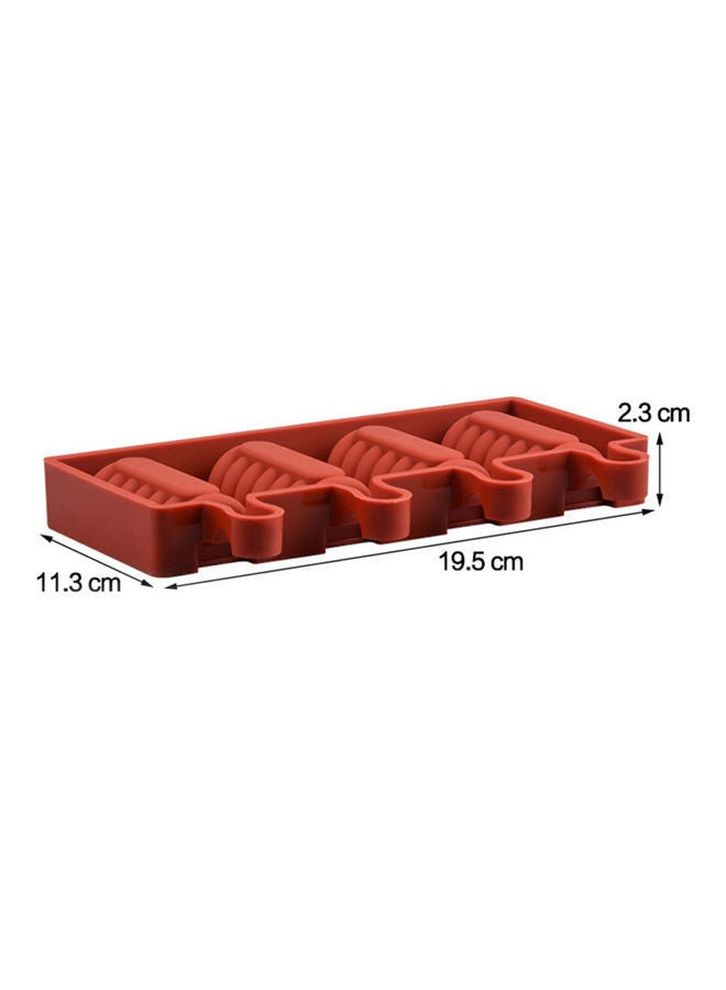 NIBEMINENT 4-Cavity Silicone Ice Cream Mold Brown 19.5x11.3x2.3cm - Image 5