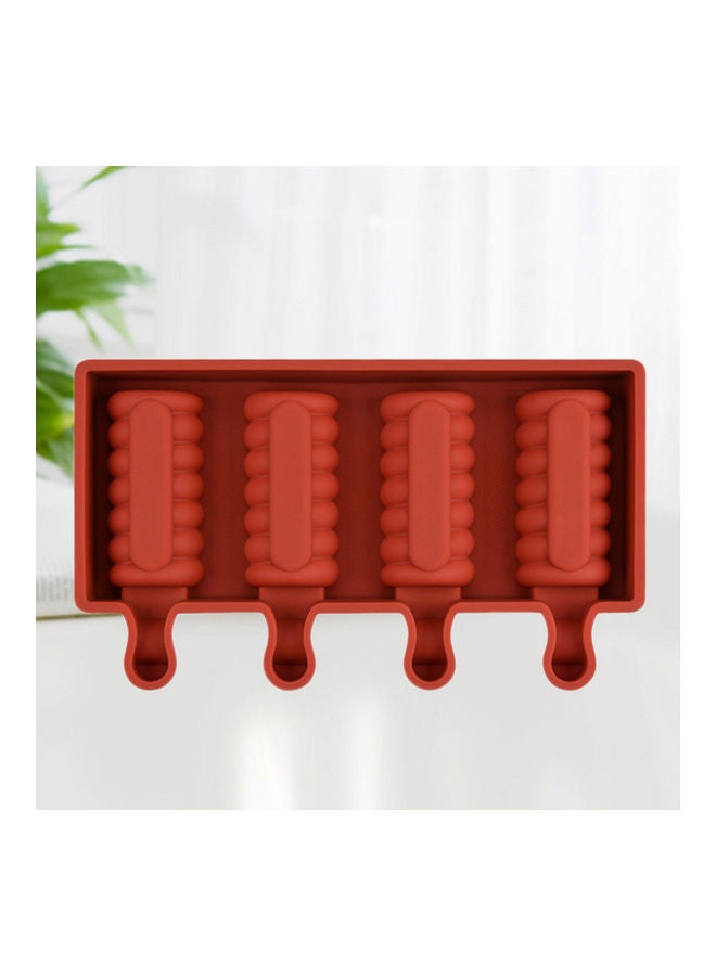 NIBEMINENT 4-Cavity Silicone Ice Cream Mold Brown 19.5x11.3x2.3cm - Image 3