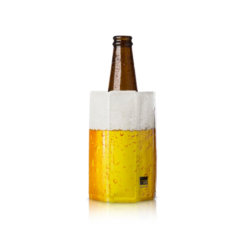 Vacu Vin Beer Cooler Sleeve  Flexible Bottle Chiller  Active Cooling Reusable Ice Sleeve  Fits Standard Beer Bottles  Portable Drink Cooler for BBQ Travel  Outdoor Events