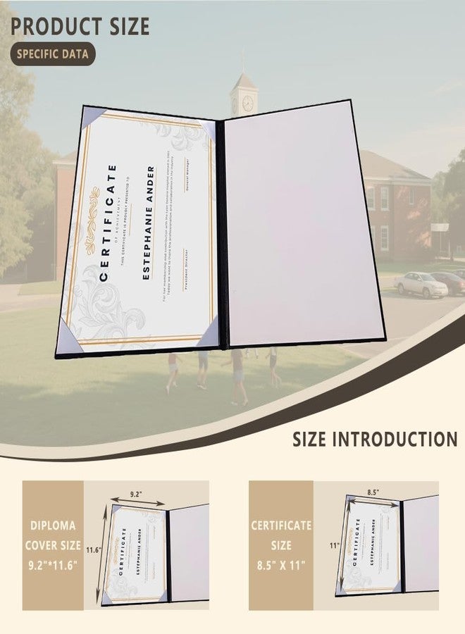 Goprety Diploma Cover Size in 8.5" x 11" Graduation Certificate Holders Padded Smooth Leather，Navy，1-Pack - Image 3