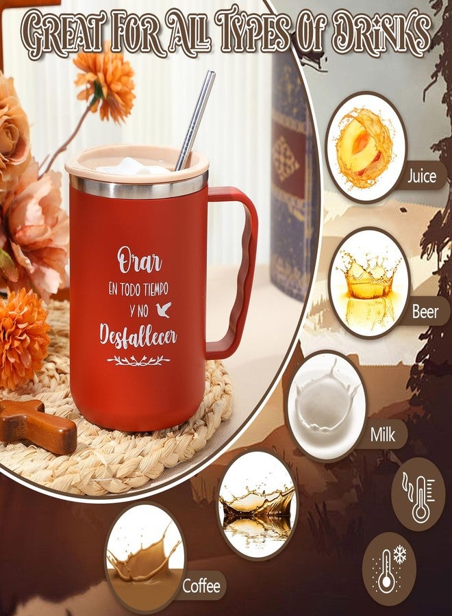 Nitial 6 Pcs 17 oz Spanish Christian Coffee Mugs with Lid and Straw Religious Bible Verse Christian Gifts Regalos Cristianos En Español Inspirational Bible Tumbler for Spanish Friend Men Women Favor - Image 4