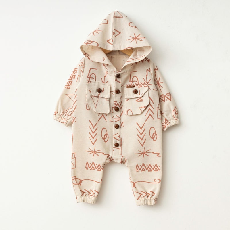 Baby Fou Ethnic Pattern Long Sleeve Jumpsuit  - Image 1