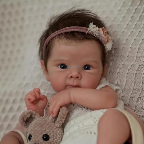 Wamdoll 19Inches Hand Rooted Hair Anatomically Correct Realistic Reborn Baby Dolls Crafted in Vinyl Full Body Lifelike Newborn Doll Washable for Girl - Image 5