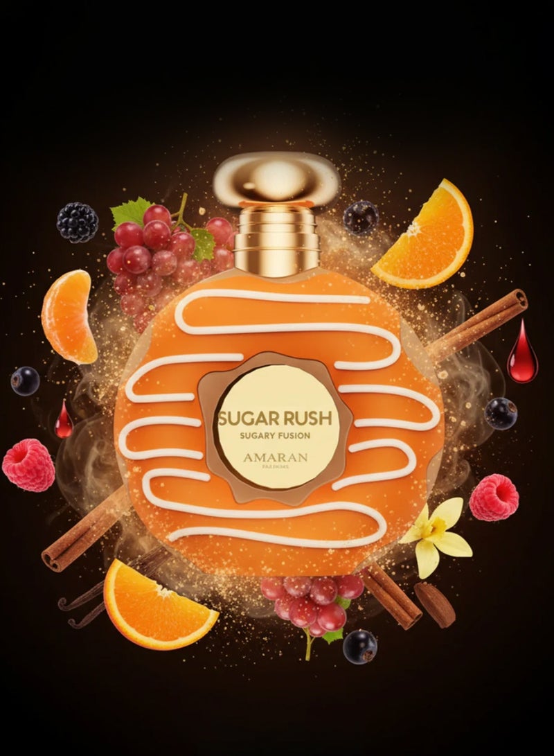 AMARAN Sugar Rush Sugary Fusion Amaran Eau de Parfum 100ml Unisex | Long-Lasting Sweet Fruity Vanilla Perfume - Image 3
