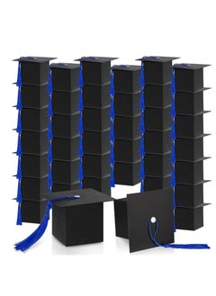 Y&D 25 Pack Graduation Hat Candy Box 2023 Gift with Fringe for Party Supplies Decorative Chocolate Souvenirs (Blue)  - Image 1