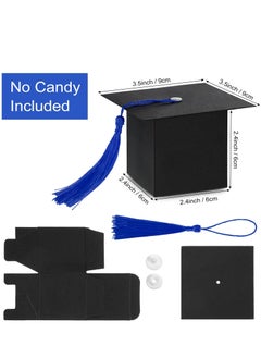 Y&D 25 Pack Graduation Hat Candy Box 2023 Gift with Fringe for Party Supplies Decorative Chocolate Souvenirs (Blue)  - Image 4