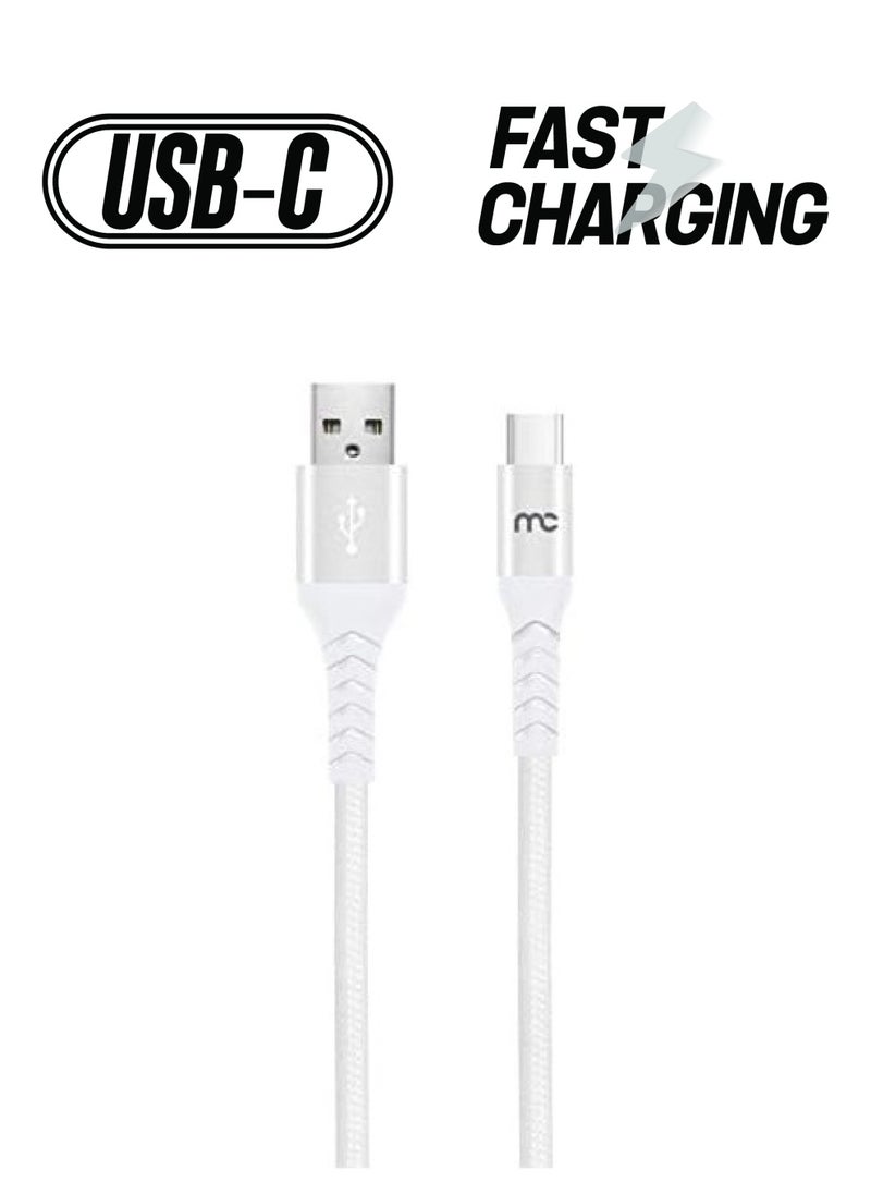 My Candy - USB A TO TYPE C FAST CHARGE AND SYNC CABLE 1.2M WHITE FOR SAMSUNG HUAWEI NOKIA OPPO XIAOMI ANDROID PHONES - Image 1