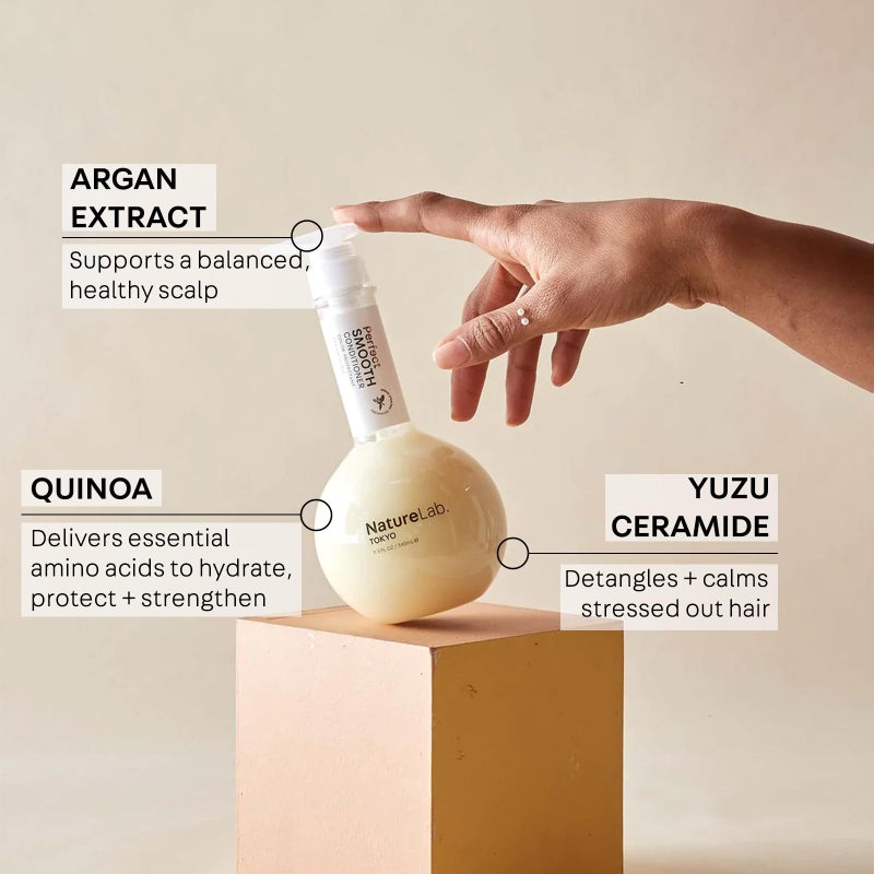 NatureLab. TOKYO NatureLab.TOKYO Perfect Smooth Conditioner: Lightweight Moisturizing Conditioner for Smoother Frizz-Free Hair I 11.5 FL OZ / 340ml - Image 4