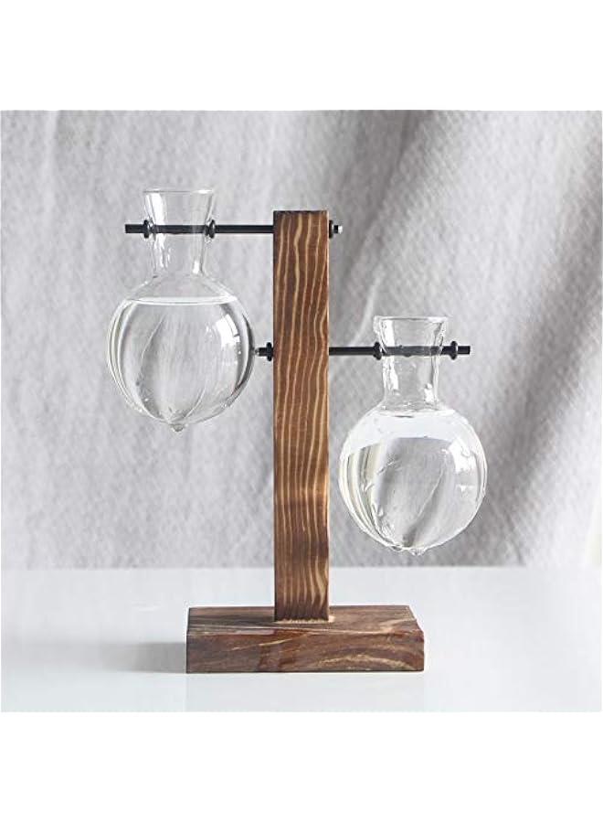 HOOKOR Plant Propagation Station, Plant Terrarium with Wooden Stand, Unique Gardening Birthday Gifts for Women Plant Lovers, Home Office Garden Decor Planter (13-02)  - Image 2
