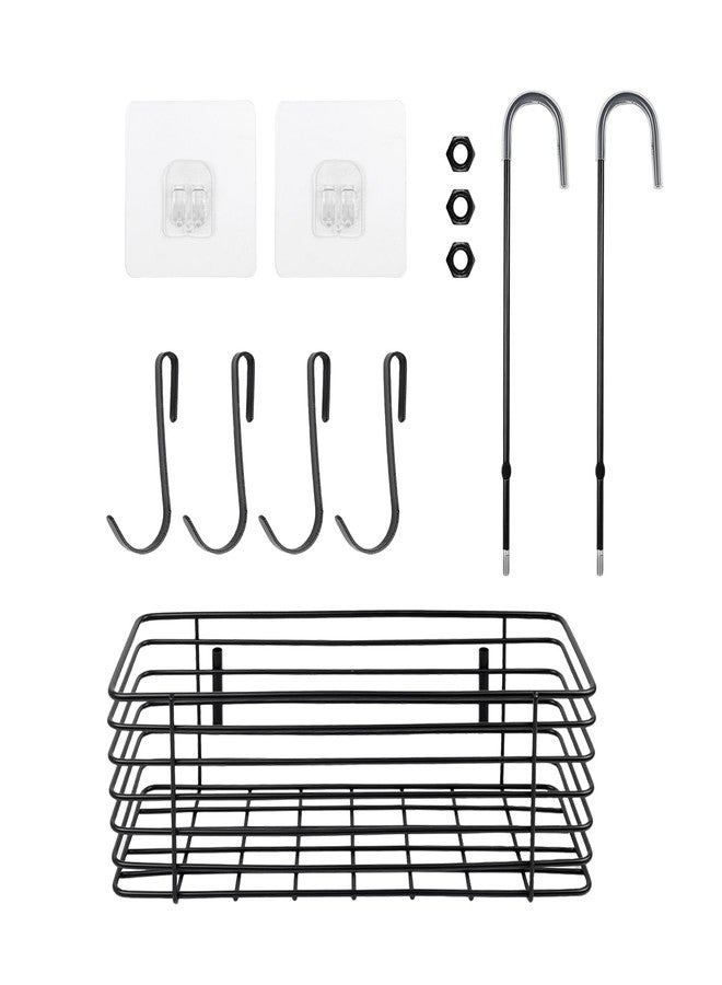 Pastlla Hanging Shower Rack, 304 Stainless Steel Bathroom Rack Storage Rack Shampoo Bracket, Shower Caddy Hanging, No Drilling, the Back Hook Can be Rotated, Single Layer Shelf, Black - Image 5