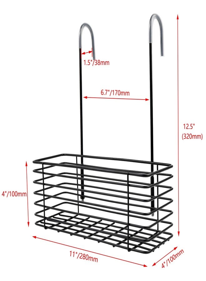 Pastlla Hanging Shower Rack, 304 Stainless Steel Bathroom Rack Storage Rack Shampoo Bracket, Shower Caddy Hanging, No Drilling, the Back Hook Can be Rotated, Single Layer Shelf, Black - Image 2