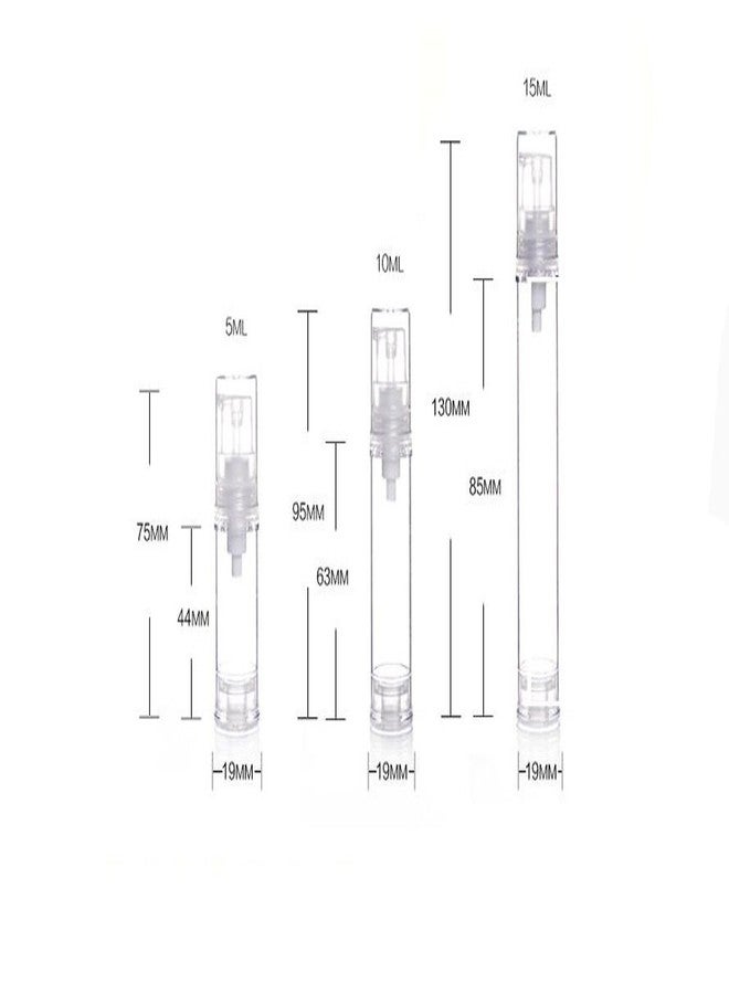 Elandy 6PCS Airless Pump Bottle-Empty Refillable Black Airless Vacuum Pump Cream Lotion Make Up Bottle Toiletries Liquid Container Lightweight Travel Container(Transparent) (5ml) - Image 4