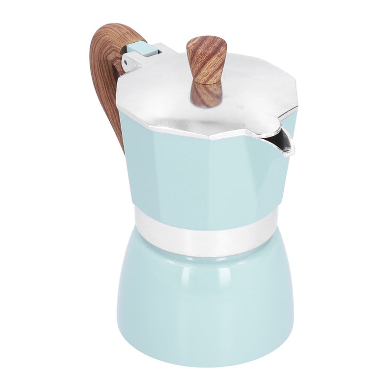 150ML Practical Aluminum Coffee Maker Octagonal Moka Coffee Pot for Home Office Kitchen ApplianceLake Blue - Image 5