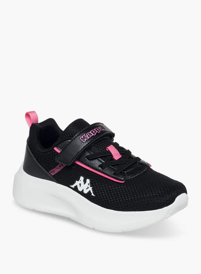 Kappa Girls' Mesh Panelled Sports Shoes with Hook and Loop Closure
