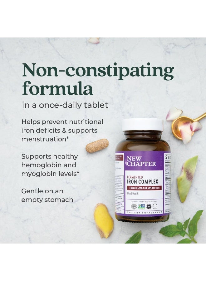 New Chapter Iron Supplement, Fermented Iron Complex with Organic Whole-Food Ingredients + One Daily Non-Constipating Dose- 60ct, 2 Month Supply - Image 4