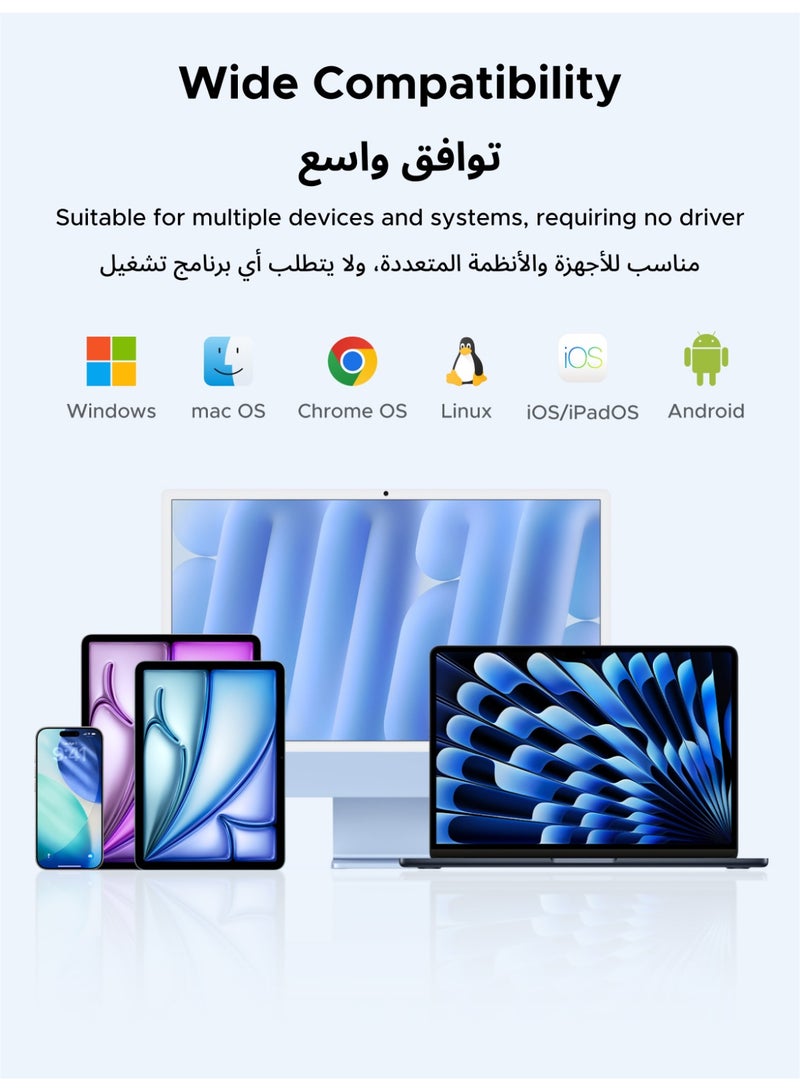 Ugreen Wireless Mouse & Keyboard Combo Dual Mode Connection English Input Bluetooth 5.4 Mice Low Latency Rechargeable & Long Battery Life Adjustable DPI Suitable for Mac Os And Windows grey - Image 2